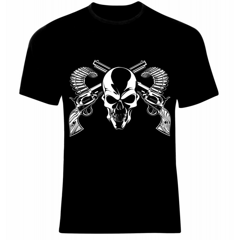 Тениска с Череп и Пистолети - Skull and Guns - 500072